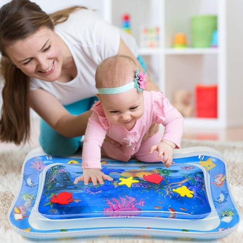  [아마존베스트]MAGIFIRE Tummy Time Baby Water Mat Infant Toy Inflatable Play Mat for 3 6 9 Months Newborn Boy Girl