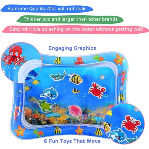  MAGIFIRE Tummy Time Baby Water Mat Infant Toy Inflatable Play Mat for 3 6 9 Months Newborn Boy Girl