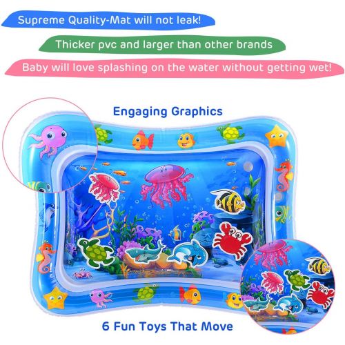  MAGIFIRE Tummy Time Baby Water Mat Infant Toy Inflatable Play Mat for 3 6 9 Months Newborn Boy Girl