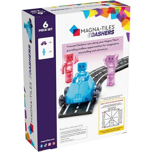  MAGNA-TILES Dashers 6-Piece Magnetic Construction Set, The Original Magnetic Building Brand, Small