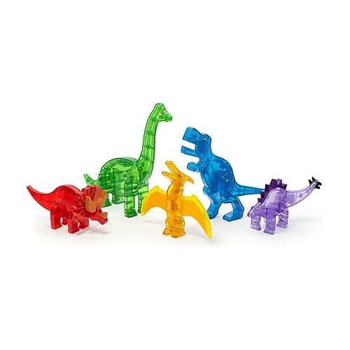  MAGNA-TILES Dinos 5-Piece Magnetic Construction Set, The ORIGINAL Magnetic Building Brand