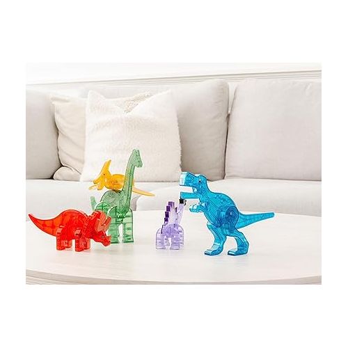  MAGNA-TILES Dinos 5-Piece Magnetic Construction Set, The ORIGINAL Magnetic Building Brand