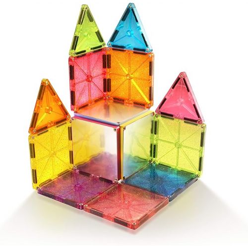  MAGNA-TILES Stardust 15-Piece Magnetic Construction Set, The ORIGINAL Magnetic Building Brand, 3-99 Years with 4 Mirrored Squares