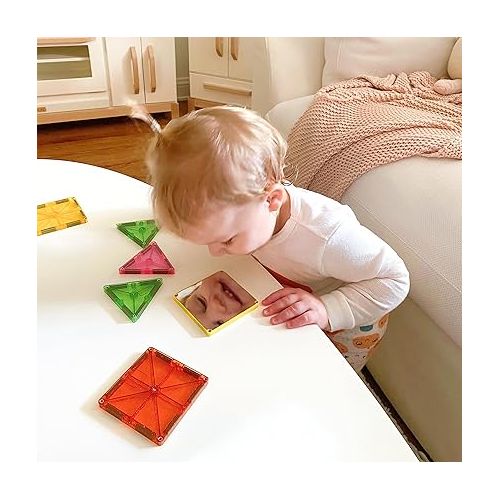  MAGNA-TILES Stardust 15-Piece Magnetic Construction Set, The ORIGINAL Magnetic Building Brand, 3-99 Years with 4 Mirrored Squares