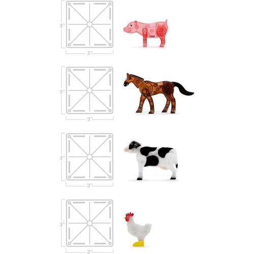  MAGNA-TILES Farm Animals 25-Piece Magnetic Construction Set, The ORIGINAL Magnetic Building Brand