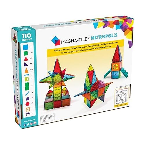  MAGNA-TILES Metropolis 110-Piece Magnetic Construction Set, The ORIGINAL Magnetic Building Brand