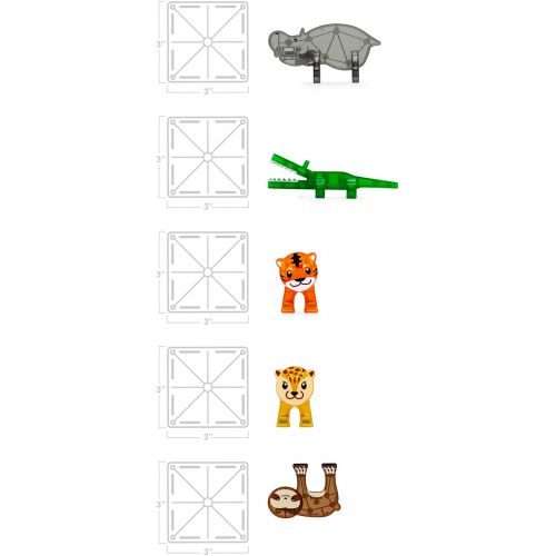  MAGNA-TILES Jungle Animals 25-Piece Magnetic Construction Set, The ORIGINAL Magnetic Building Brand