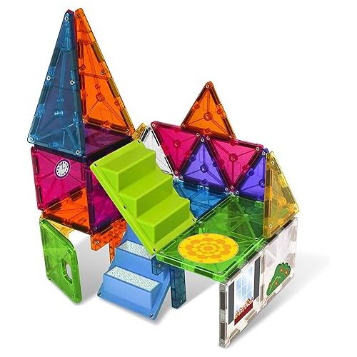  MAGNA-TILES House 28-Piece Magnetic Construction Set, The ORIGINAL Magnetic Building Brand