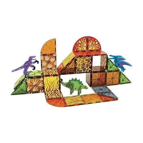  MAGNA-TILES Dino World 40-Piece Magnetic Construction Set, The ORIGINAL Magnetic Building Brand