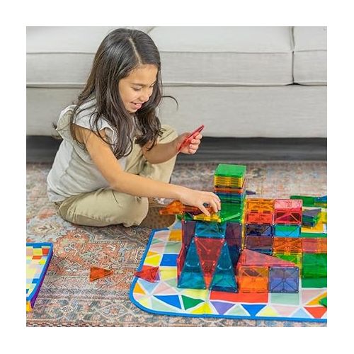  MAGNA-TILES Storage Bin Bundle 84-Piece Magnetic Construction Set, The ORIGINAL Magnetic Building Brand