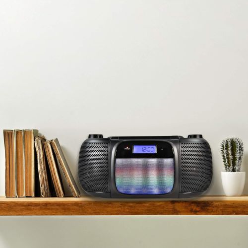  [아마존베스트]MAGNAVOX Magnavox MD6972 CD Boombox with Digital AM FM Radio Color Changing Lights and Bluetooth Wireless Technology