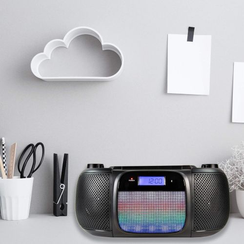  [아마존베스트]MAGNAVOX Magnavox MD6972 CD Boombox with Digital AM FM Radio Color Changing Lights and Bluetooth Wireless Technology