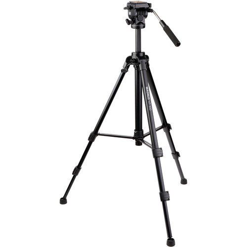  Magnus VT-300, Video Tripod System with Fluid Head, Extends to 64”, Max Load 15 lbs. Mid-Level Spreader, Replaceable Rubber Feet. Plus Quick Release plate, Pan Bar, Carry Case with