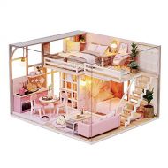 MAGQOO 3D Wooden Dollhouse Miniature DIY House Kit with Furniture,1:24 DIY Dollhouse Kit Dust Proof Included (Girlish Dream)