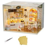 MAGQOO 3D Wooden Miniature Dollhouse Kits DIY Dollhouse Kits with Furniture,1:24 DIY House Kits Creative Room DIY Toys Building Kits Dust Proof Included (Cake Diary)