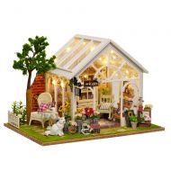 MAGQOO Dollhouse Miniature DIY House Kit with Furniture Wooden DIY Dollhouse Kit 1:24 Scale Creative Room Idea(Sunshine Greenhouse)