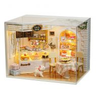 MAGQOO 3D Wooden Dollhouse Miniature Kit DIY House Kit with Furniture,1:24 Scale Creative Room Dust Proof Included (Living Room)