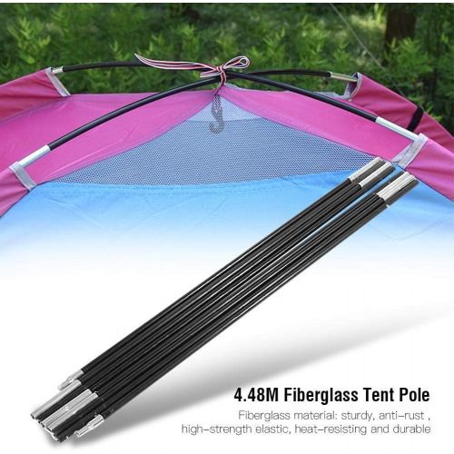  MAGT Camping Tent Pole, 4.48M Fiberglass Camping Tent Pole Replacement Parts Bars Outdoor Heat-Resisting Support Rods Awning Frames Kit