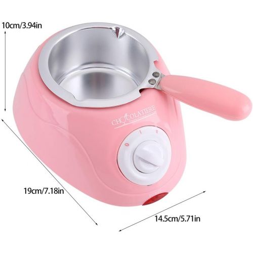  [아마존베스트]MAGT Electric Chocolate Melter,Durable Stainless Steel&Plastic Hot Chocolate Melting Pot Electric Fondue Melter Machine,Kitchen Tool With DIY Mould Set,EU Plug,19 X 14.5 X 10cm (Color :