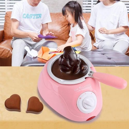  [아마존베스트]MAGT Electric Chocolate Melter,Durable Stainless Steel&Plastic Hot Chocolate Melting Pot Electric Fondue Melter Machine,Kitchen Tool With DIY Mould Set,EU Plug,19 X 14.5 X 10cm (Color :