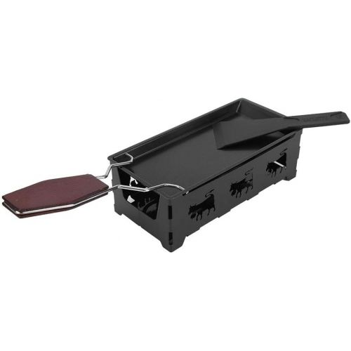  MAGT Mini Raclette Grill, Antihaft Kase Raclette Rotaster Ofen Mit Klappbarem Holzgriff, Tischgrill Kasespatel, Antihaft Kase Grillplatte Zubehoer, Grillwerkzeug Fuer Die Haushaltskue