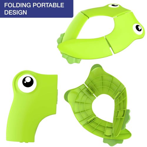  [아마존베스트]MAGTIMES Portable Folding Large Non Slip Silionce Pads Potty Training Seat for Kids Boys & Girls, Toddlers Toilet Seat, Recyclable Potty Seat Cover for Travel