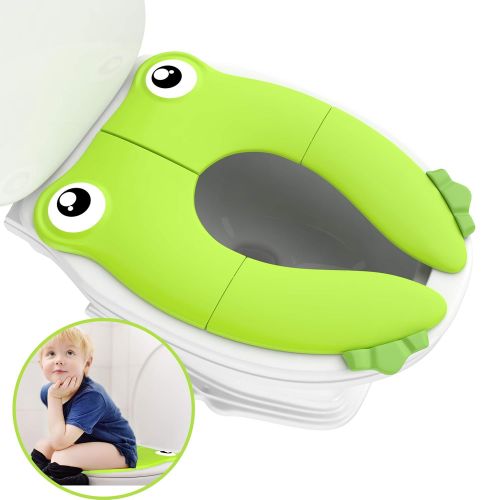  [아마존베스트]MAGTIMES Portable Folding Large Non Slip Silionce Pads Potty Training Seat for Kids Boys & Girls, Toddlers Toilet Seat, Recyclable Potty Seat Cover for Travel