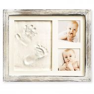 MAINEVENT Baby Hand and Footprint Kit in Rustic Farmhouse Frame, a Baby Registry Must Have - Baby Handprint Kit, Baby Footprint Kit, Baby Nursery Decor (Brown)