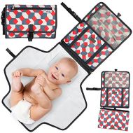 MAKADY Portable Baby Diaper Changing Pad | Cushioned & Waterproof Changing Station Cover for Girls & Boys | Travel Organizer Bag & Stroller Strap | Perfect for Infants & Newborns | Great