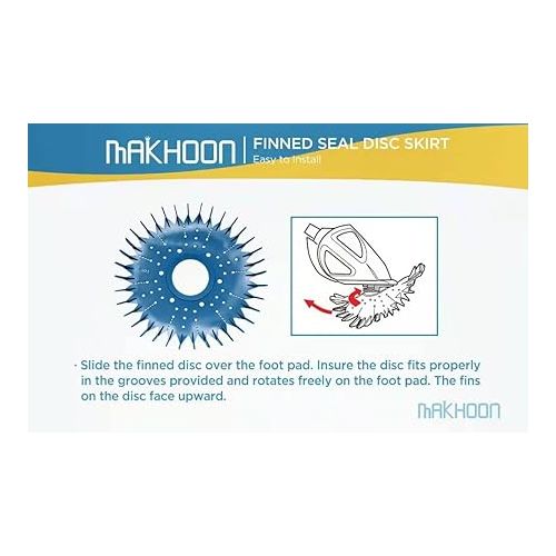  MAKHOON 4 Pieces Pool Cleaner Replacements Include W70329 Pool Cleaner Finned Seal W69698 Pool Cleaner Diaphragm W70327 Foot Pad Compatible with Zodiac Baracuda G2, G3, G4 Replace W69721 W72855