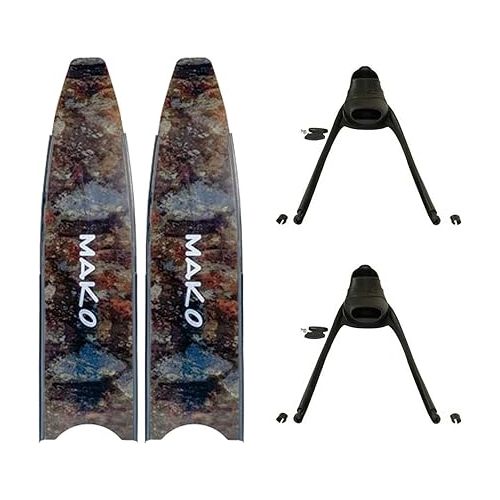  Spearguns Pro Fiberglass Freedive Fins in 3D Reef Camo (Interchangeable Blades)