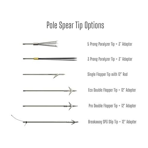  Spearguns Big Game Traveler Pole Spear with 12 Inch Grip