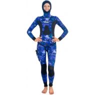 Spearguns Womens Spearfishing Wetsuit Yamamoto 3D Ocean Blue Camo 3mm 2 Piece