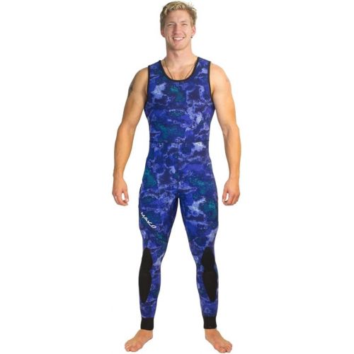  Spearguns Mens Spearfishing Wetsuit Yamamoto 3D Ocean Blue Camo 2 Piece