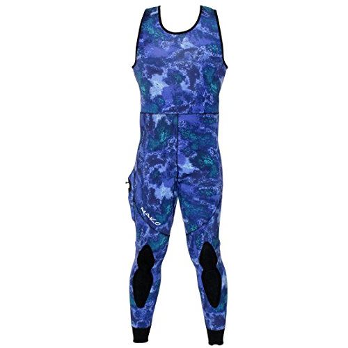  MAKO Spearguns Spearfishing Wetsuit 3mm 2 Piece Yamamoto Camo Blue Water