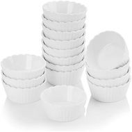 Malacasa, Ramekin series, porcelain dessert bowls, tapas finger food starter dessert bowls, decorative bowls, Set of 16 pieces. 2.75/7 X 7 X 3 Cm