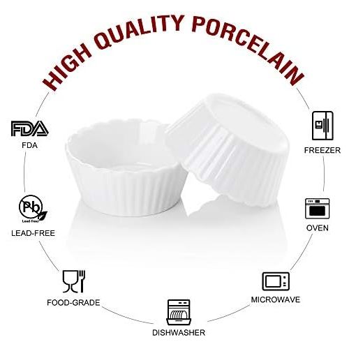  Malacasa, Ramekin series, porcelain dessert bowls, tapas finger food starter dessert bowls, decorative bowls