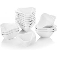 Malacasa, Ramekin series, porcelain dessert bowls, tapas finger food starter dessert bowls, decorative bowls, Set of 16 pieces. 3 / 8 x 7.5 x 3.5 cm