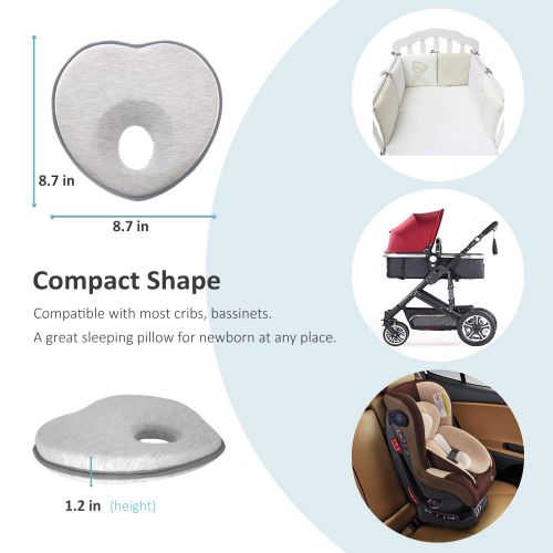  Baby Pillow, MALOMME Infant Pillow Soft Baby Head Shaping Pillow for Sleeping 3D Memory...