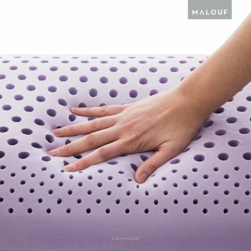  MALOUF Z Zoned Dough Memory Foam Infused with Real Lavender Oil-12 Inch x 16 Inch Travel Size Aromatherapy Pillow