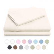 MALOUF Woven Double Brushed Microfiber Super Soft Luxury Bed Sheet Set - Wrinkle Resistant - Split Cal King Size - Ivory