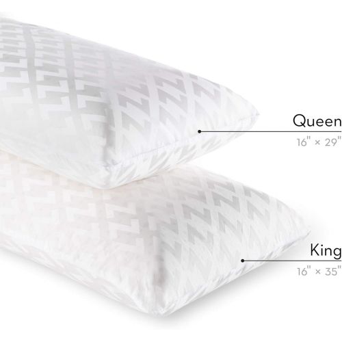  MALOUF Z DOUGH Memory Foam + Liquid Z Gel Pillow - Tencel Removable Cover - 5 Year U.S. Warranty - King - High Loft