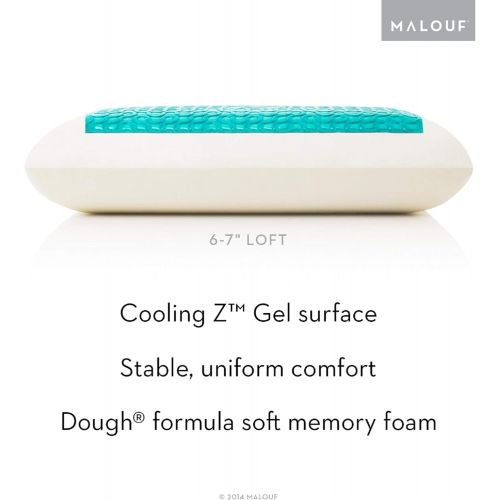  MALOUF Z DOUGH Memory Foam + Liquid Z Gel Pillow - Tencel Removable Cover - 5 Year U.S. Warranty - King - High Loft