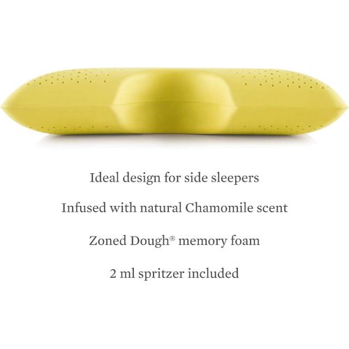  MALOUF Z Shoulder Zoned Dough Memory Foam Pillow - Infused with Chamomile Scent - Aromatherapy Spritzer Included - Premium Tencel Cover - 5 Year U.S. Warranty - Mid Loft - Queen