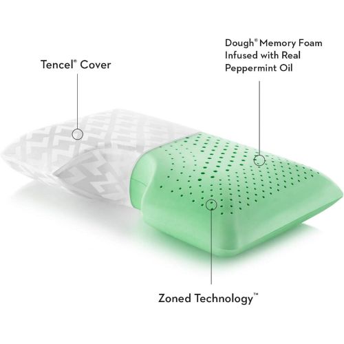  MALOUF Z Shoulder Zoned Dough Memory Foam Pillow - Infused with Chamomile Scent - Aromatherapy Spritzer Included - Premium Tencel Cover - 5 Year U.S. Warranty - Mid Loft - Queen