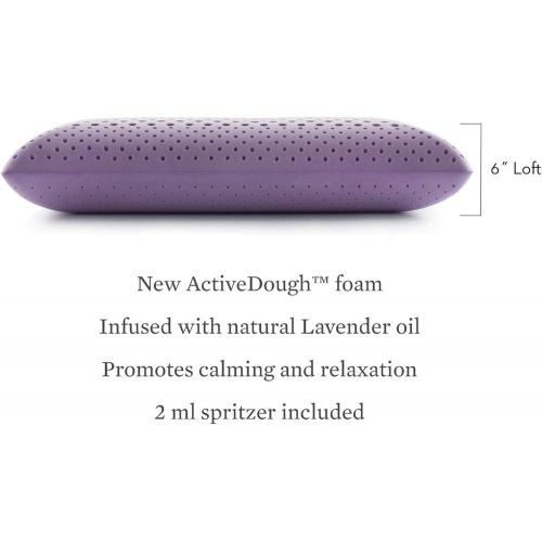  MALOUF Z Shoulder Zoned Dough Memory Foam Pillow - Infused with Chamomile Scent - Aromatherapy Spritzer Included - Premium Tencel Cover - 5 Year U.S. Warranty - Mid Loft - Queen