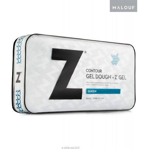  MALOUF Z Gel Infused DOUGH Memory Foam Contour Pillow with Liquid Z GEL Packet - 5 Year U.S. Warranty - King