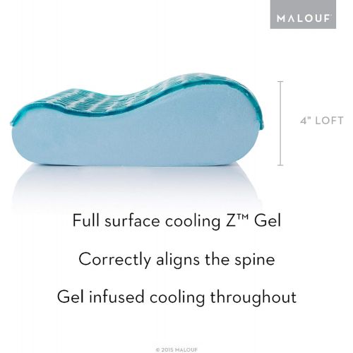  MALOUF Z Gel Infused DOUGH Memory Foam Contour Pillow with Liquid Z GEL Packet - 5 Year U.S. Warranty - King