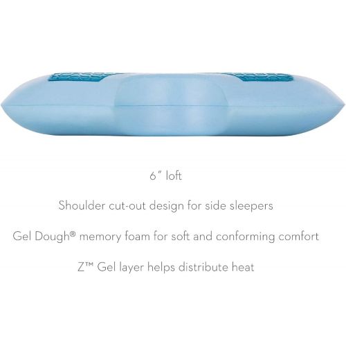  MALOUF Z Side Sleeper Shoulder Cutout Gel Dough Memory Foam Pillow with Liquid Gel Layer - King
