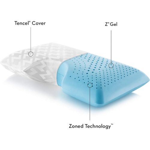  MALOUF Z Shoulder Zoned Dough Memory Foam Pillow - Gel Infused - Premium Tencel Cover - 5 Year U.S. Warranty - Mid Loft - King